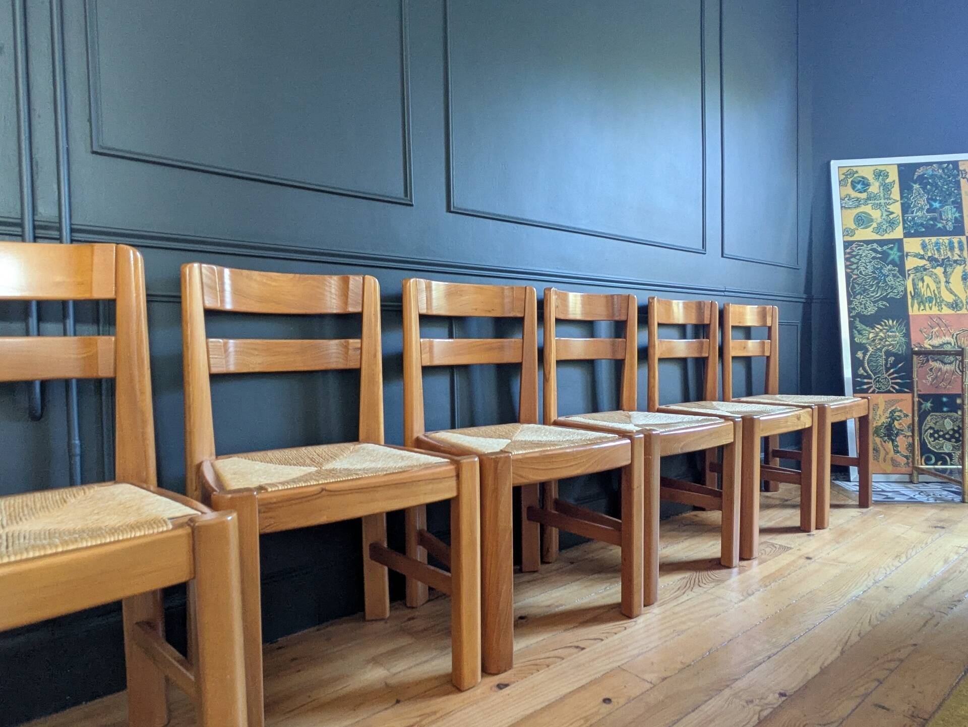 Set of six chairs Maison Regain 1970s/80s