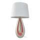 Organic design lamp in white and pink ceramic circa 1950