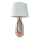 Organic design lamp in white and pink ceramic circa 1950