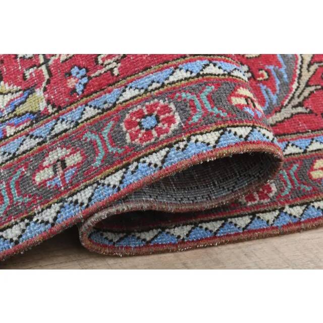 1970s Vintage Persian Handmade Wool Red Oversized Rug 297x378