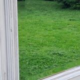 1900s coat rack patina gray mirror brass hooks