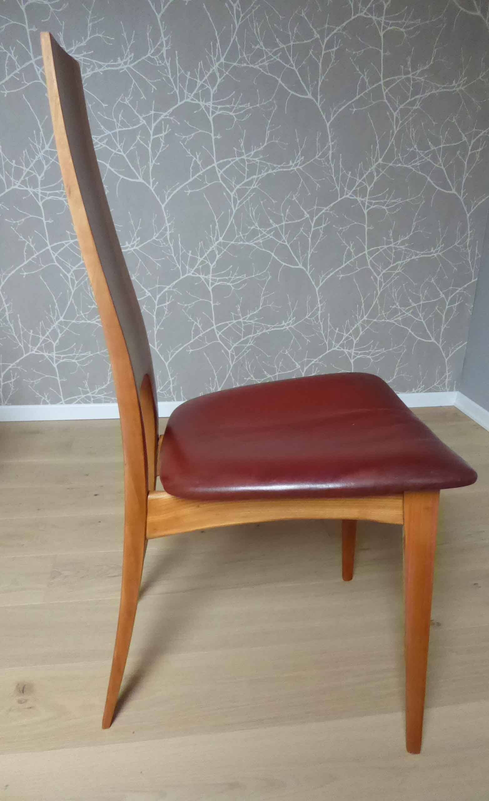 Leather and wood chair
