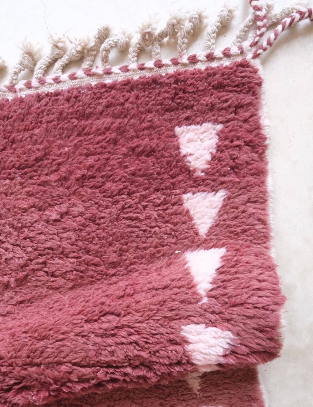 Raspberry Pink Berber Rug - 278 x 196 cm