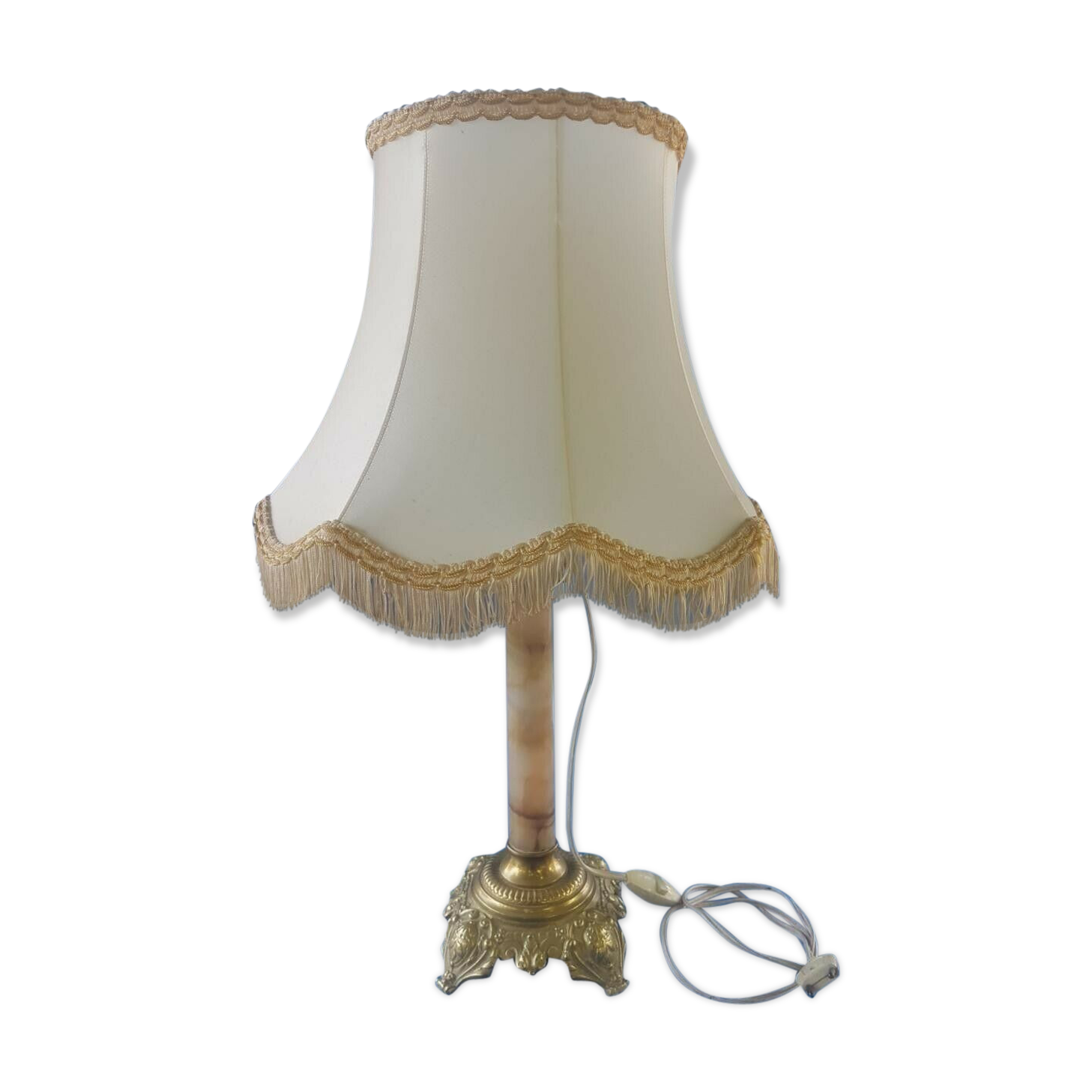 50s and 60s marble and brass lamp