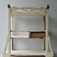 Art Nouveau wall shelf, wooden, cream patina