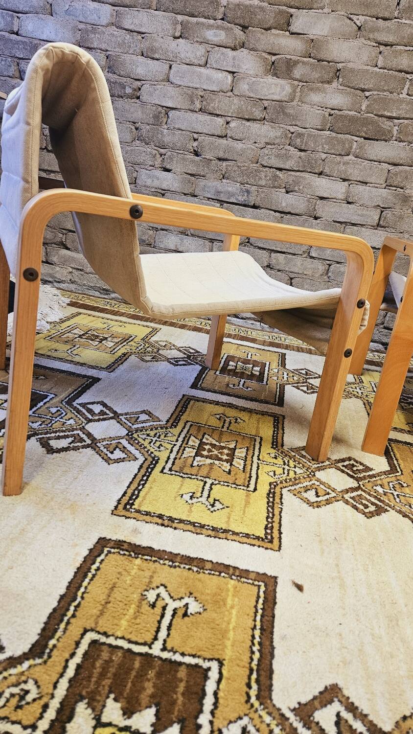 Paire de fauteuil bois courbé 1970 vintage