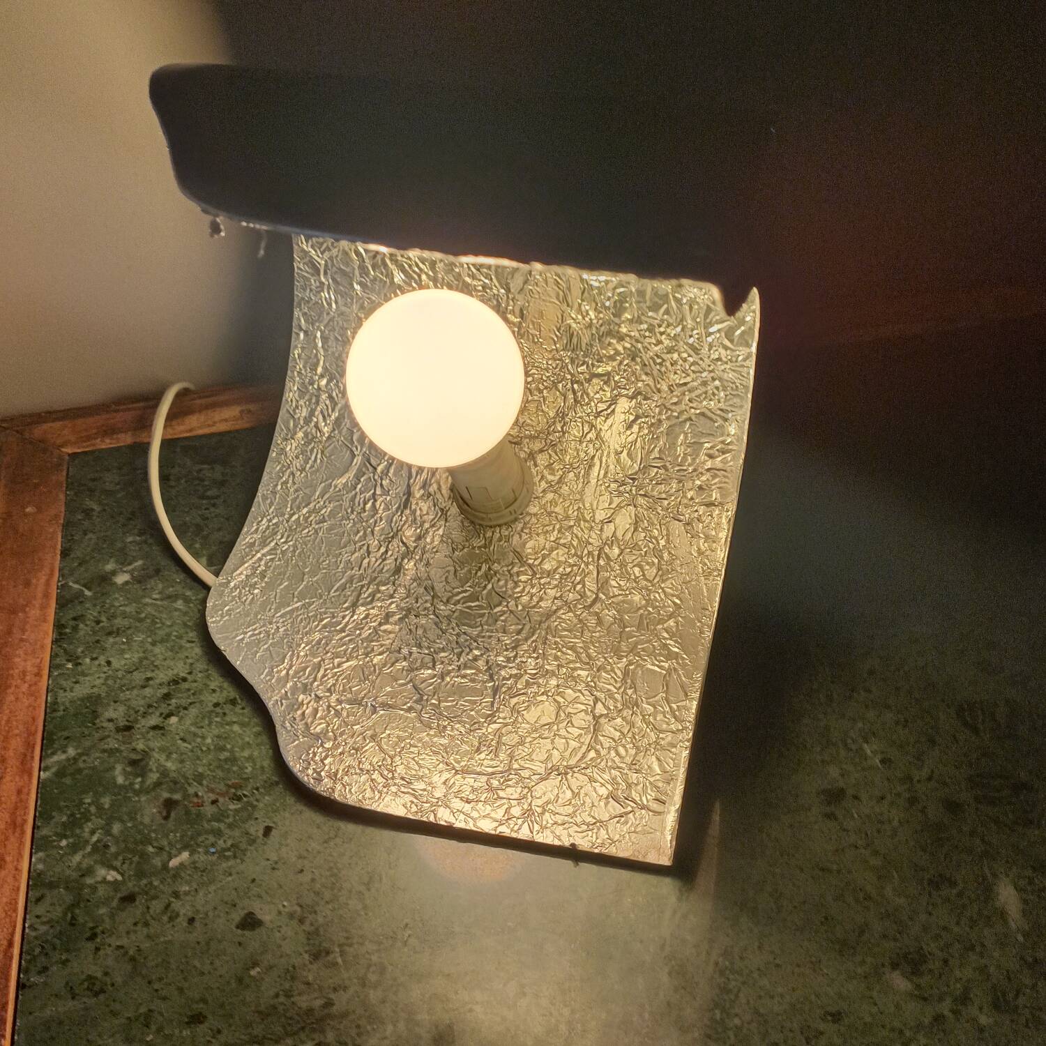 Handcrafted metal lamp, 1970s.