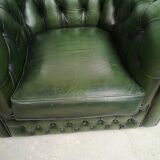 Armchair chesterfield English green leather
