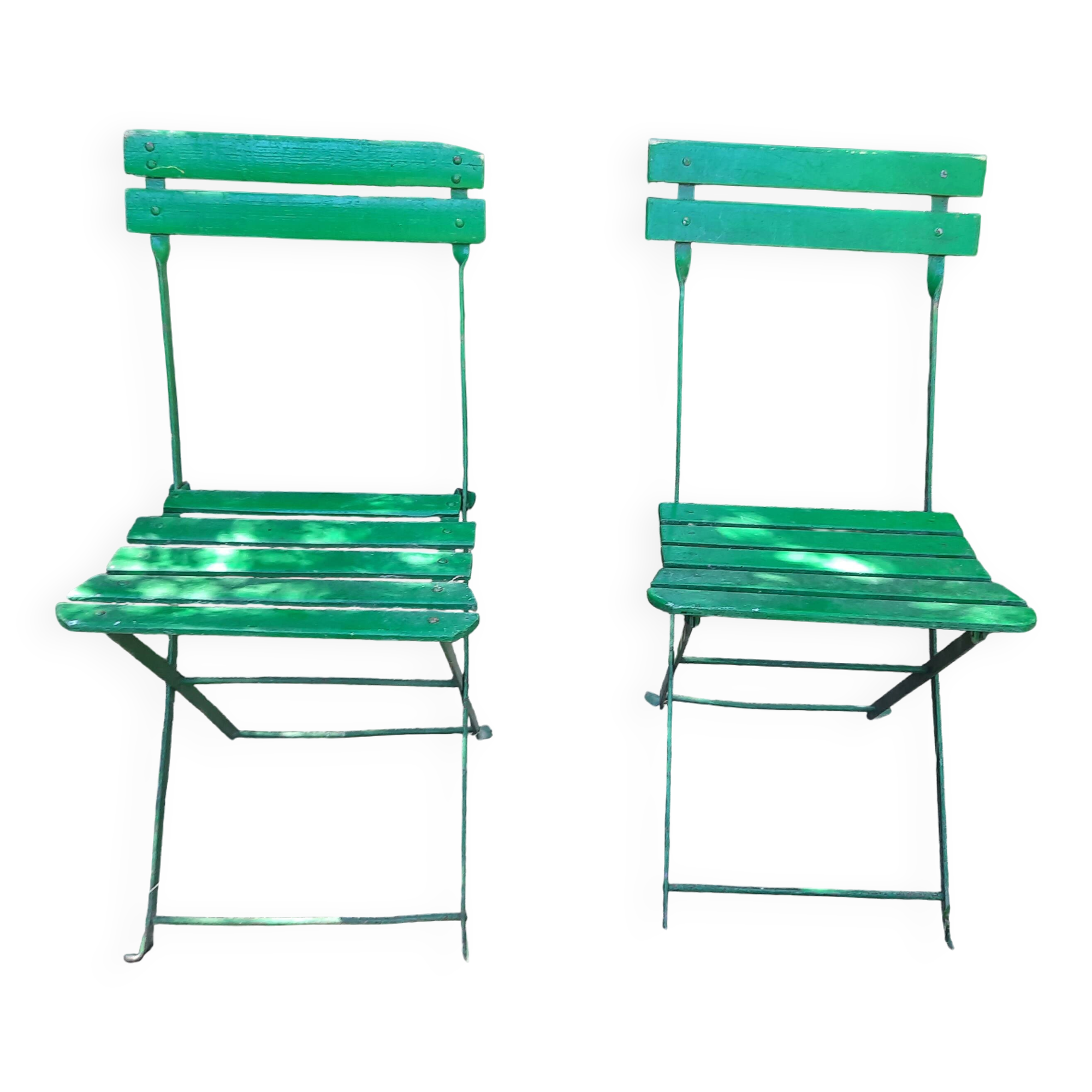 Pair of folding garden chairs
