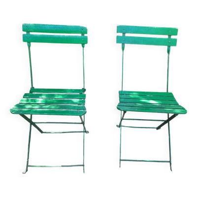 Paire de chaises de jardin pliantes