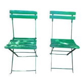 Pair of folding garden chairs