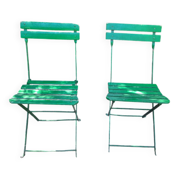 Pair of folding garden chairs