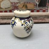 Mustard pot bocquet yvetot with flower pattern