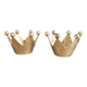 Pair of crown candle holders in brass