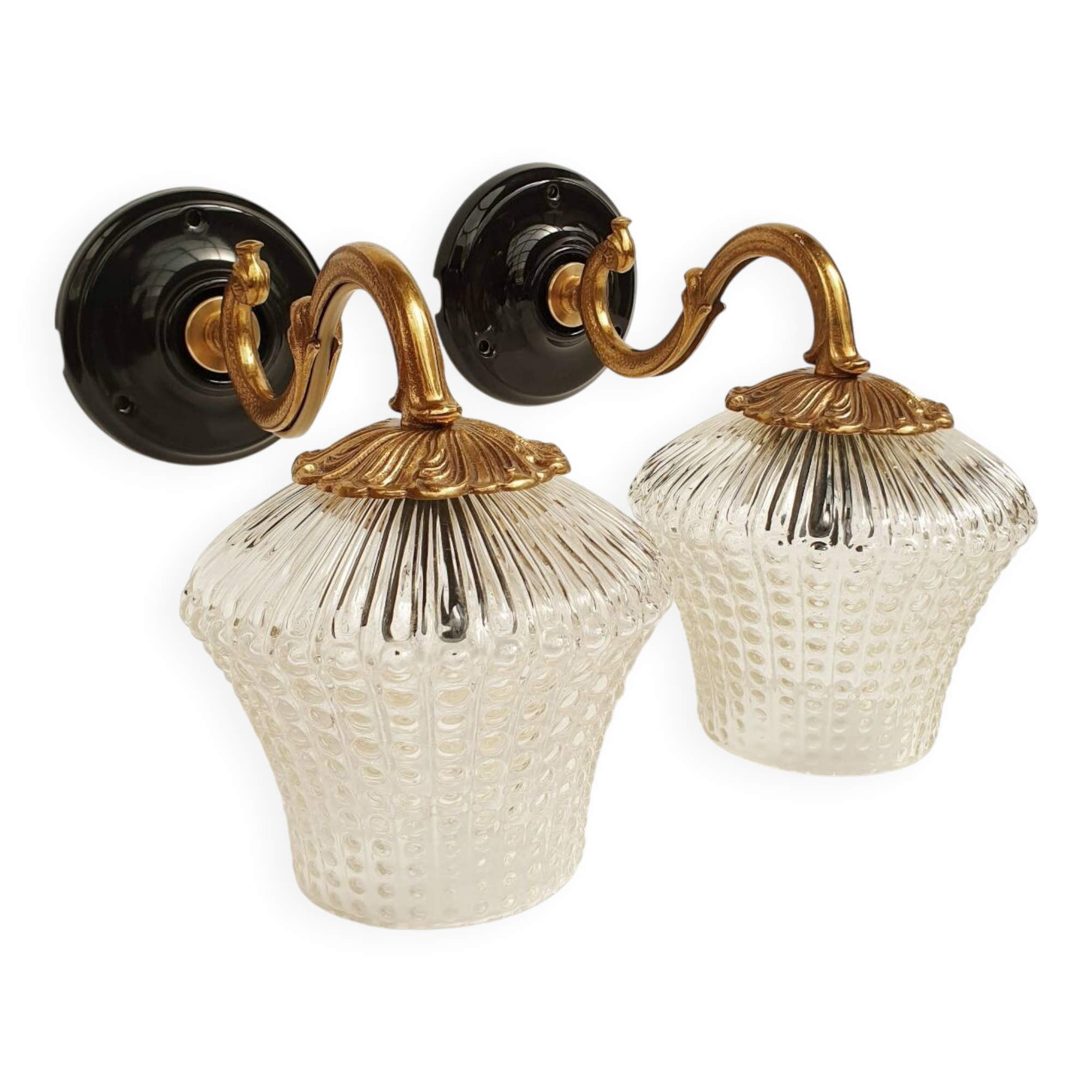 Antique swan neck wall lights