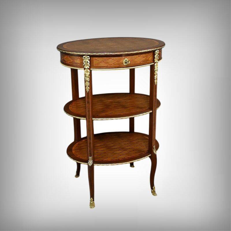 Small Marquetry Coffee Table, Transition Louis XV Louis XVI style –