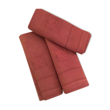 Set de 3 serviettes roses
