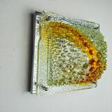 Murano Mazzega orange wall light, ice cube effect, Italy, 1970