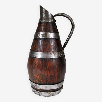 Ringed wooden pitcher