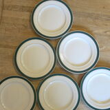 6 assiettes à dessert en demi porcelaine