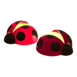 Pair of Lucinelle Ladybug Lamps by Vitrac – Wall/Table, 1970s France