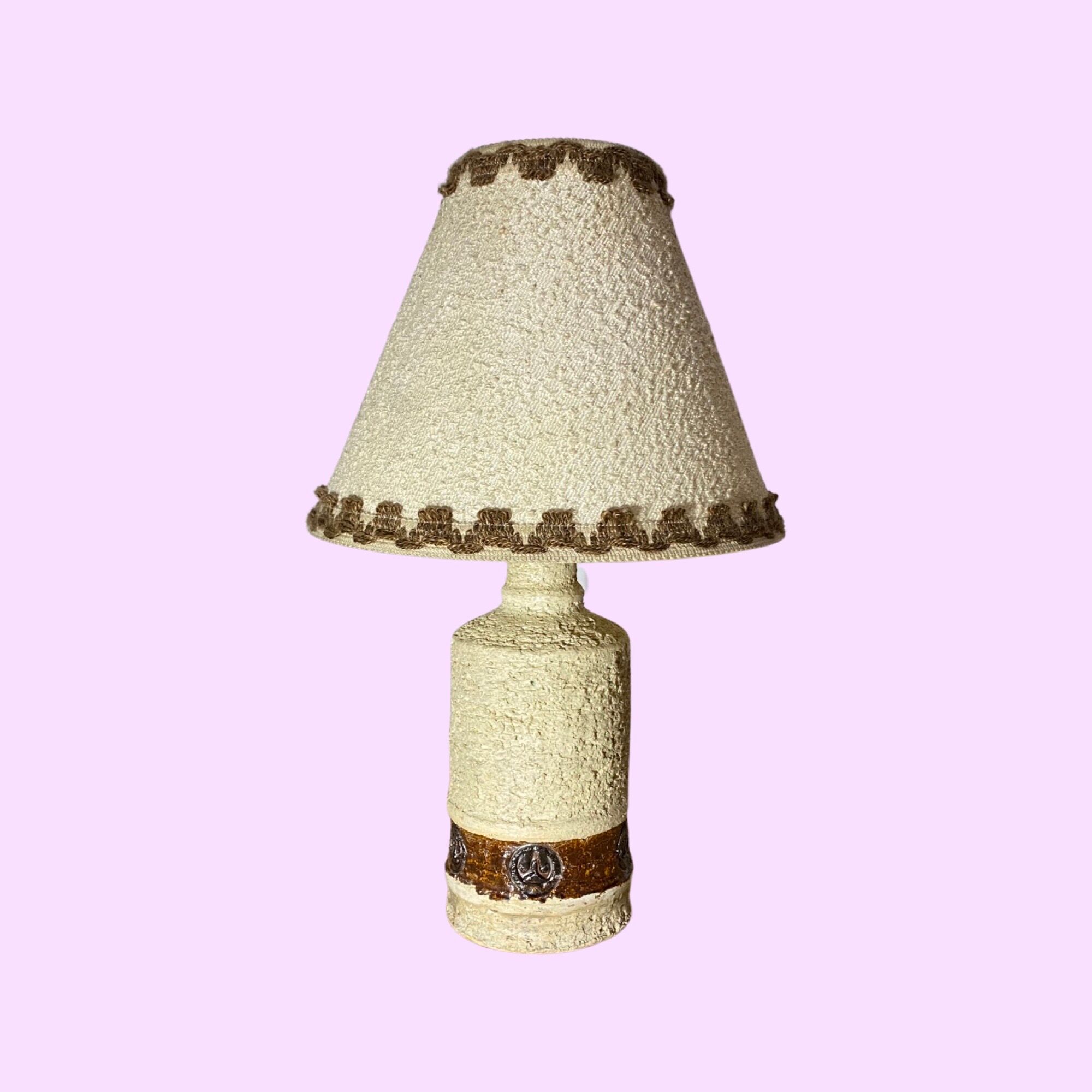 Vintage Table Lamp 'Made In Denmark' | Mid-century Danish Ceramic Lighting | Ceramic Lamp With Shade