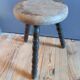 1950s solid wood tripod shepherd's stool