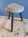1950s solid wood tripod shepherd's stool