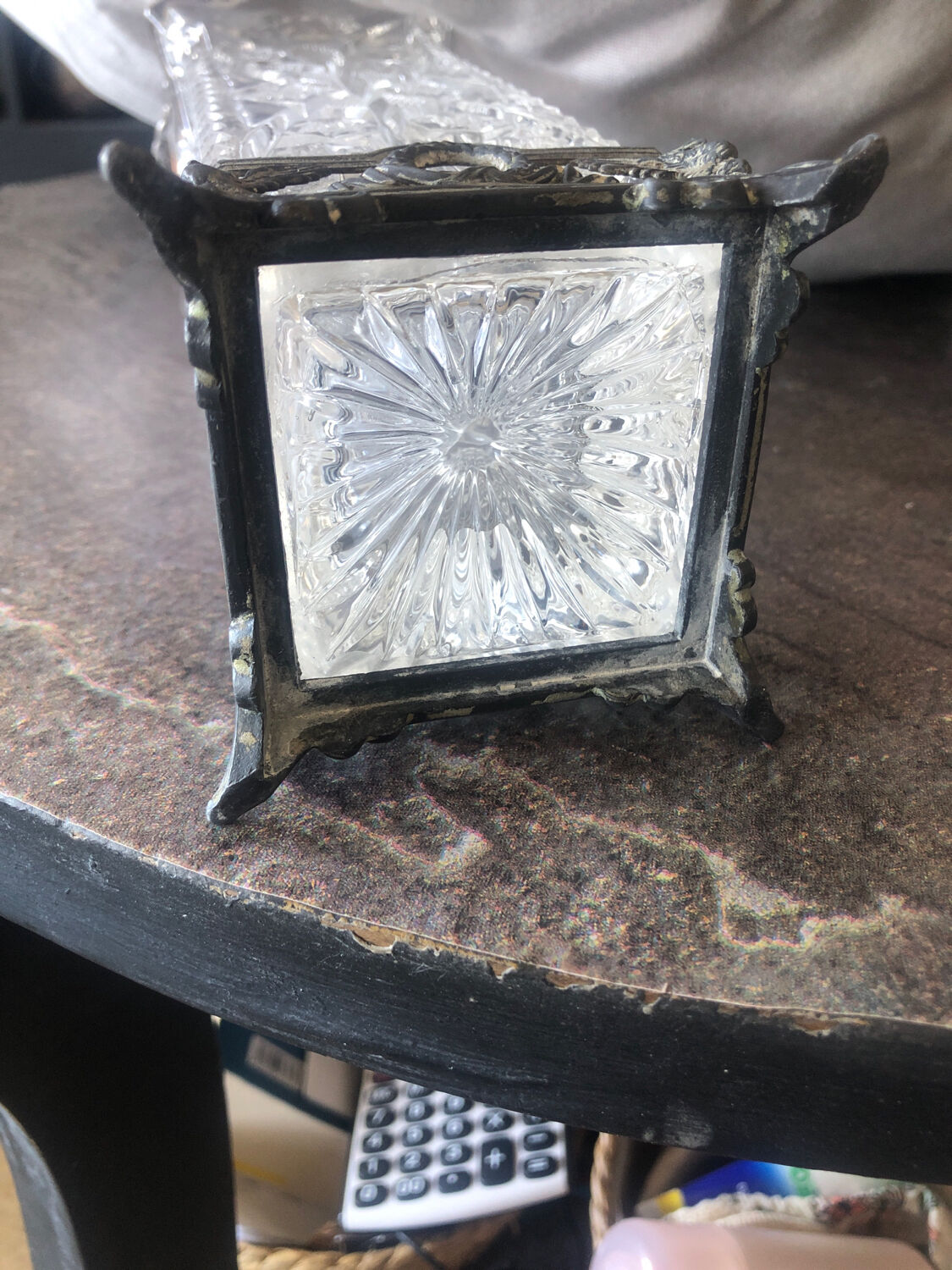 Vintage transparent glass vase