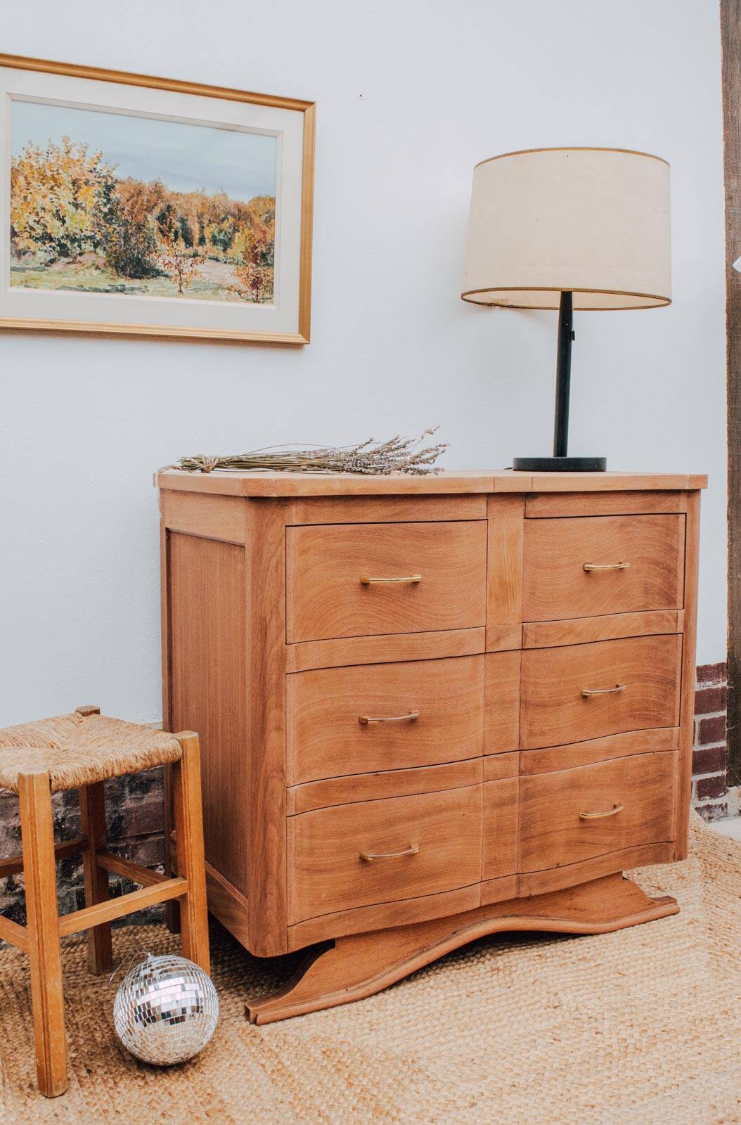 1950s chest of drawers with mustache feet