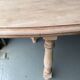 Refurbished vintage farmhouse dining table in solid raw oak wood