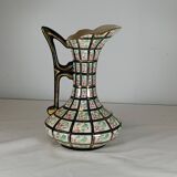 Aiguière ancienne en faïence décor floral – XIXe siècle