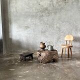 Small child's chair in natural blond teak back with three bars