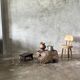 Small child's chair in natural blond teak back with three bars