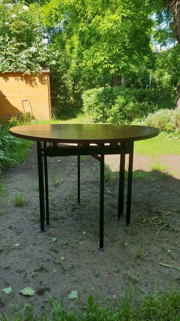 Table modulable à système accordéon 1970