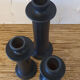 Set of three candlesticks in black tadelakt