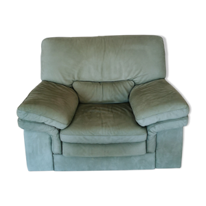 Fauteuil vert en cuir