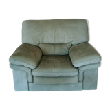 Fauteuil vert en cuir