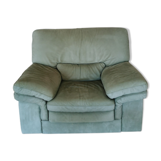 Fauteuil vert en cuir