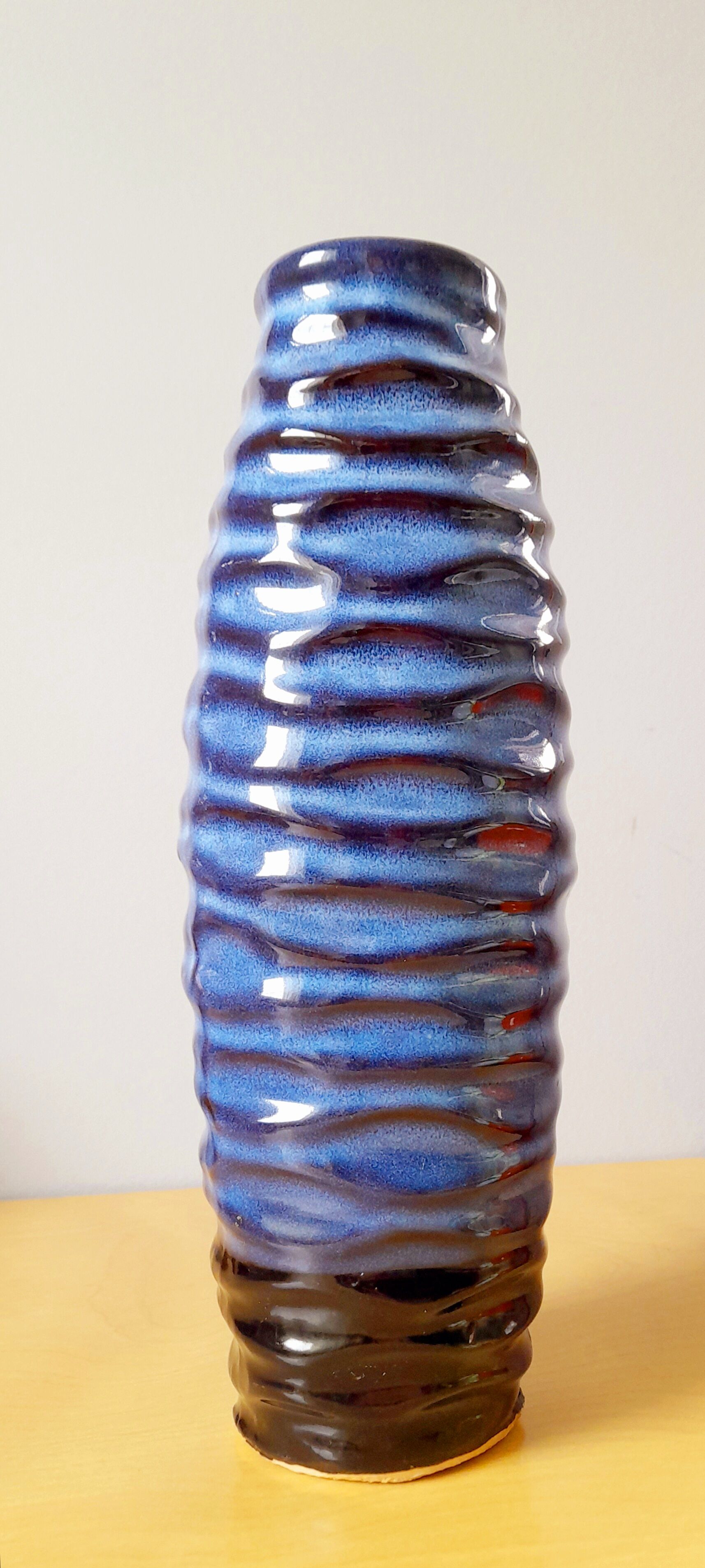 Blue ceramic vase 70s