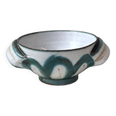 Ceramic bowl by R. Picault, wave decoration, 1960s.