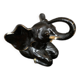 Eléphant noir pot de fleurs ou autre en céramique