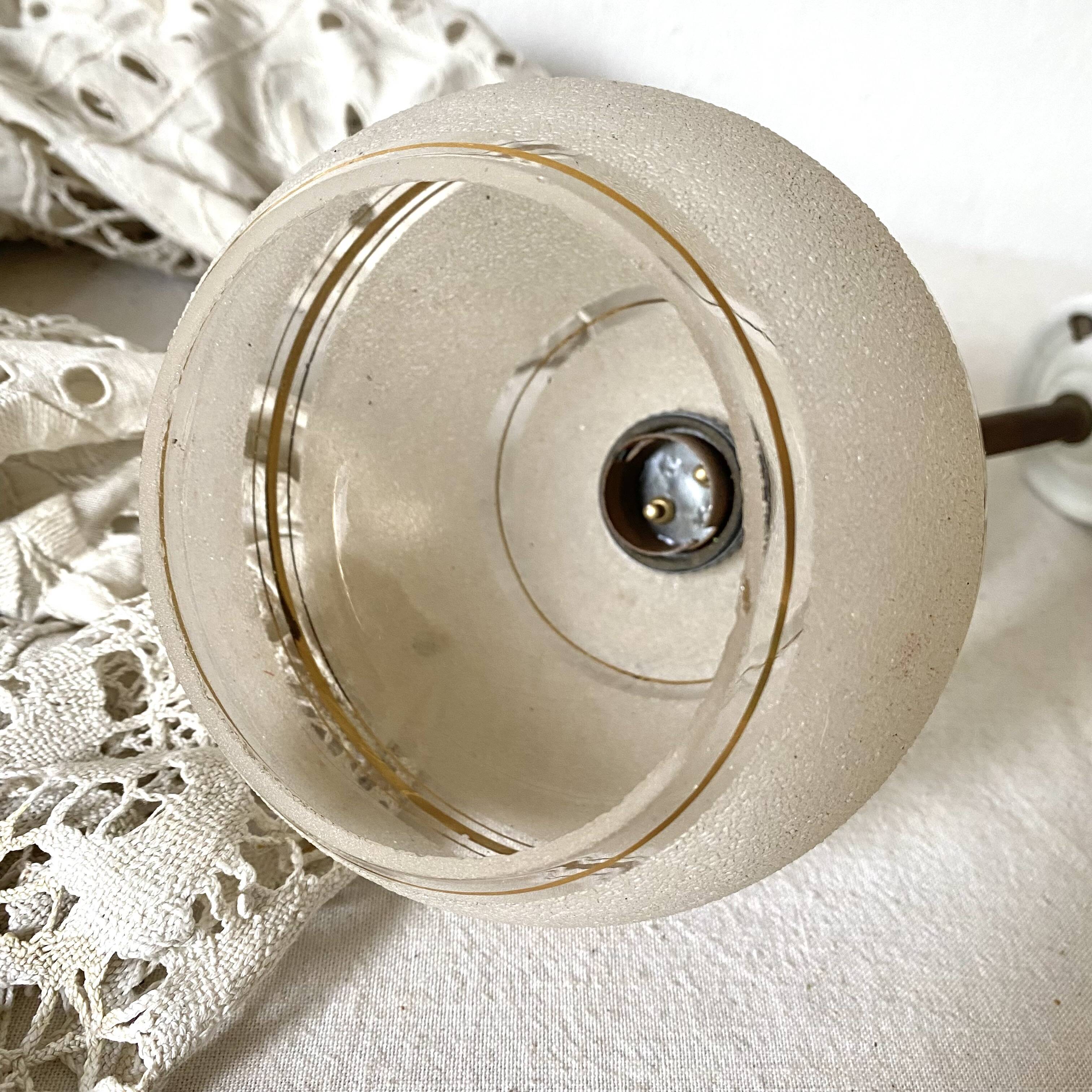 Antique swan neck wall sconce, frosted glass globe