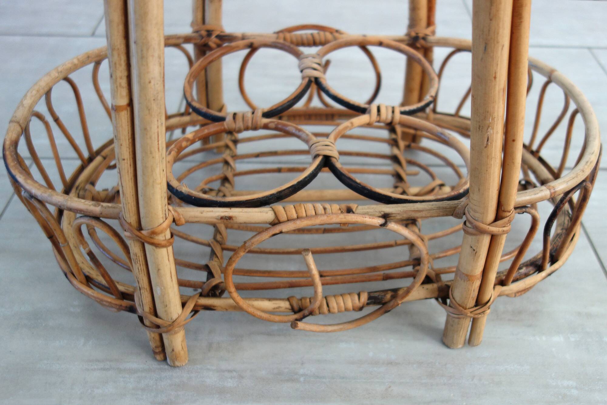 1960s rattan bar cabinet