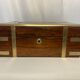 Old travel box solid mahogany writing board and nineteenth century brass
