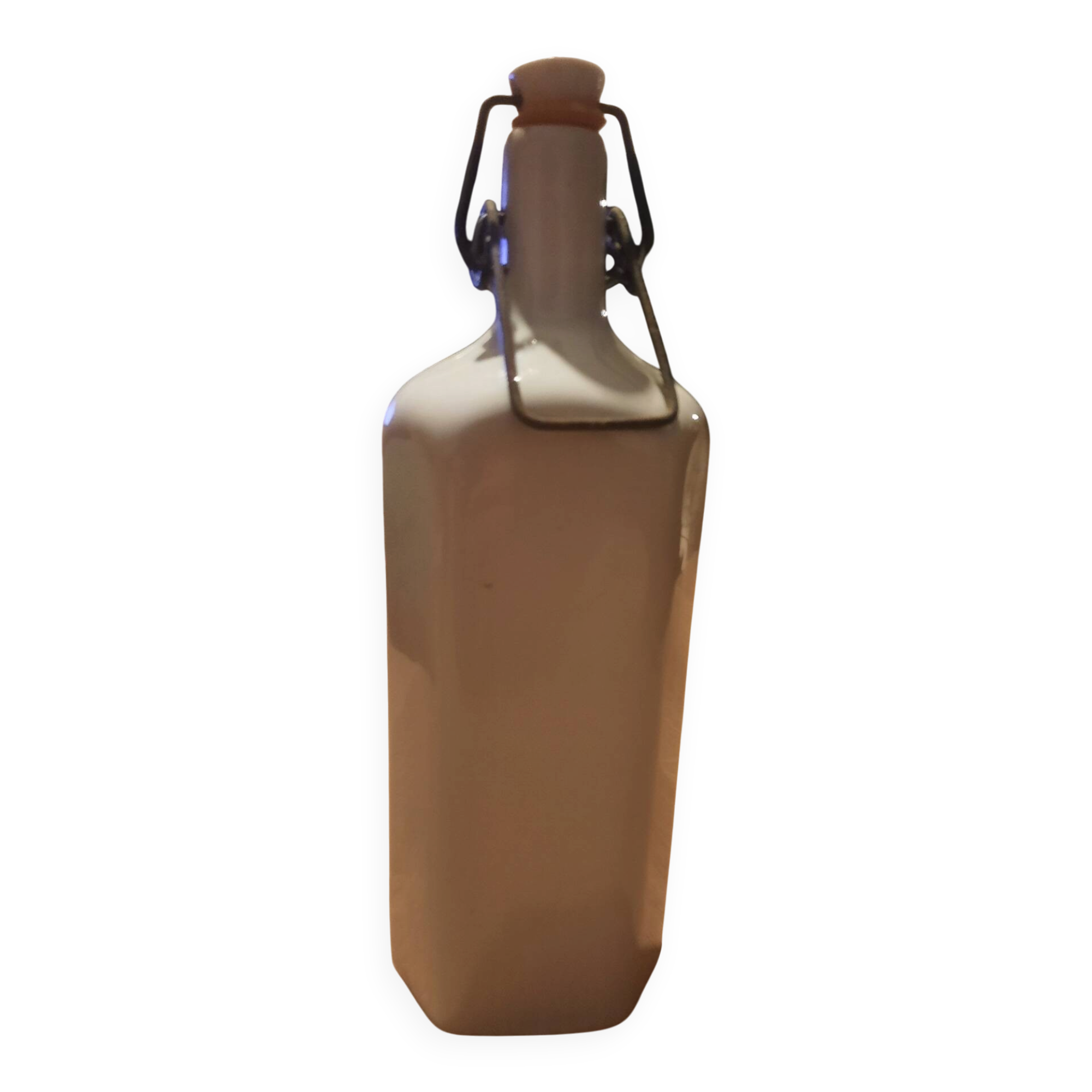 Hexagonal bottle in glazed stoneware