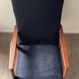 Scandinavian armchair in teak and velvet from the 60s