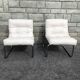 Pair of white skai chairs by Gillis Lundgren 1970