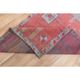 1970s Turkish Oushak Handmade Wool Cotton Red Area Rug 90x343