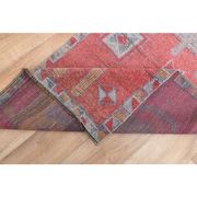 1970s Turkish Oushak Handmade Wool Cotton Red Area Rug 90x343